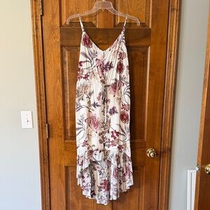 Sanctuary Cream and Red Floral High Low Dress